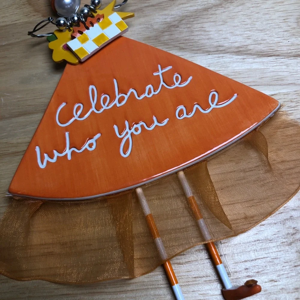Dep 56 Ornament Wall Art Sandra Magsamen Celebrate Who You Are Fun Gift orange - Picture 2 of 8